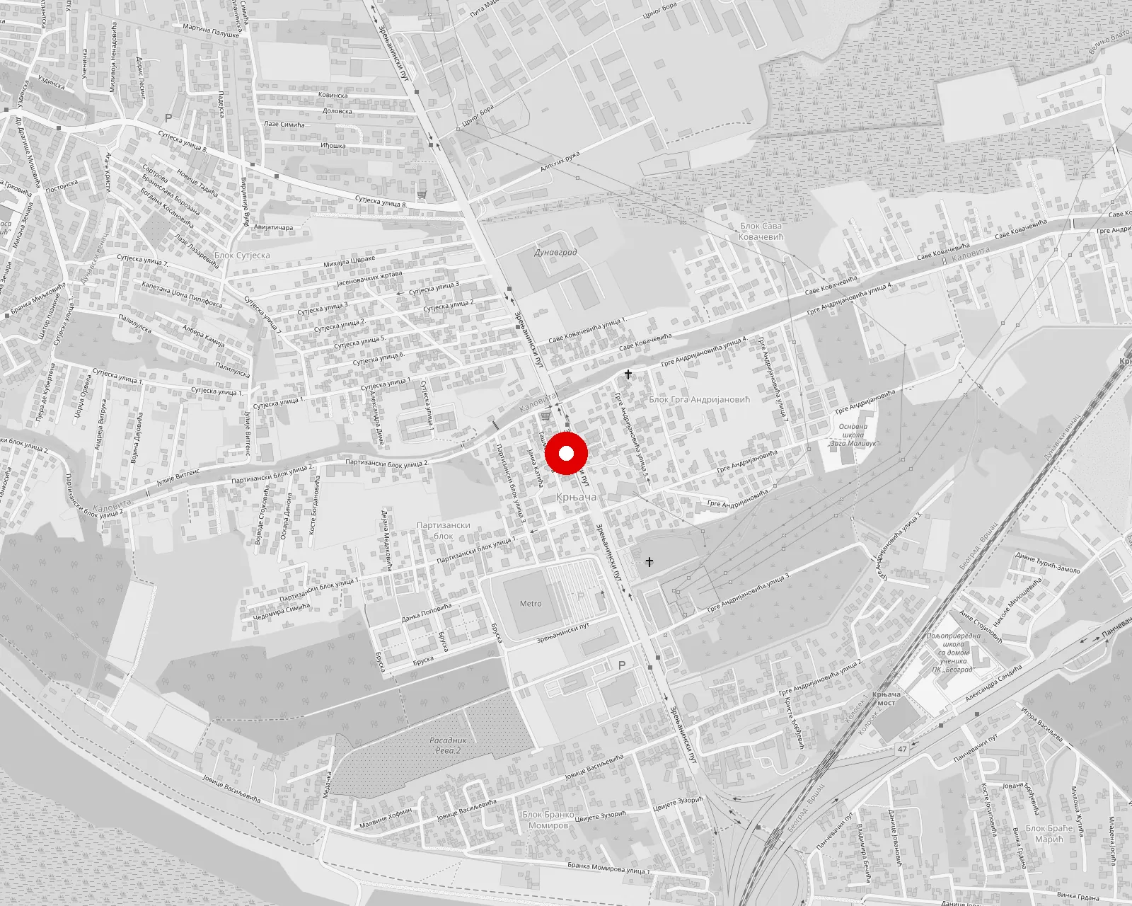 Mapa: Europa 3M, Zrenjaninski put 29, Beograd